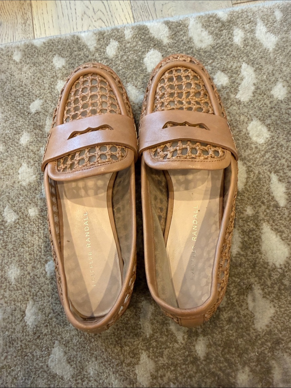 Loeffler Randall Woven Leather Raffia Loafers - Picture 4 of 4
